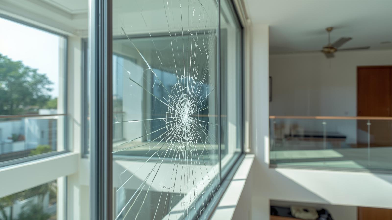 Safety film applied on office glass partitions and doors