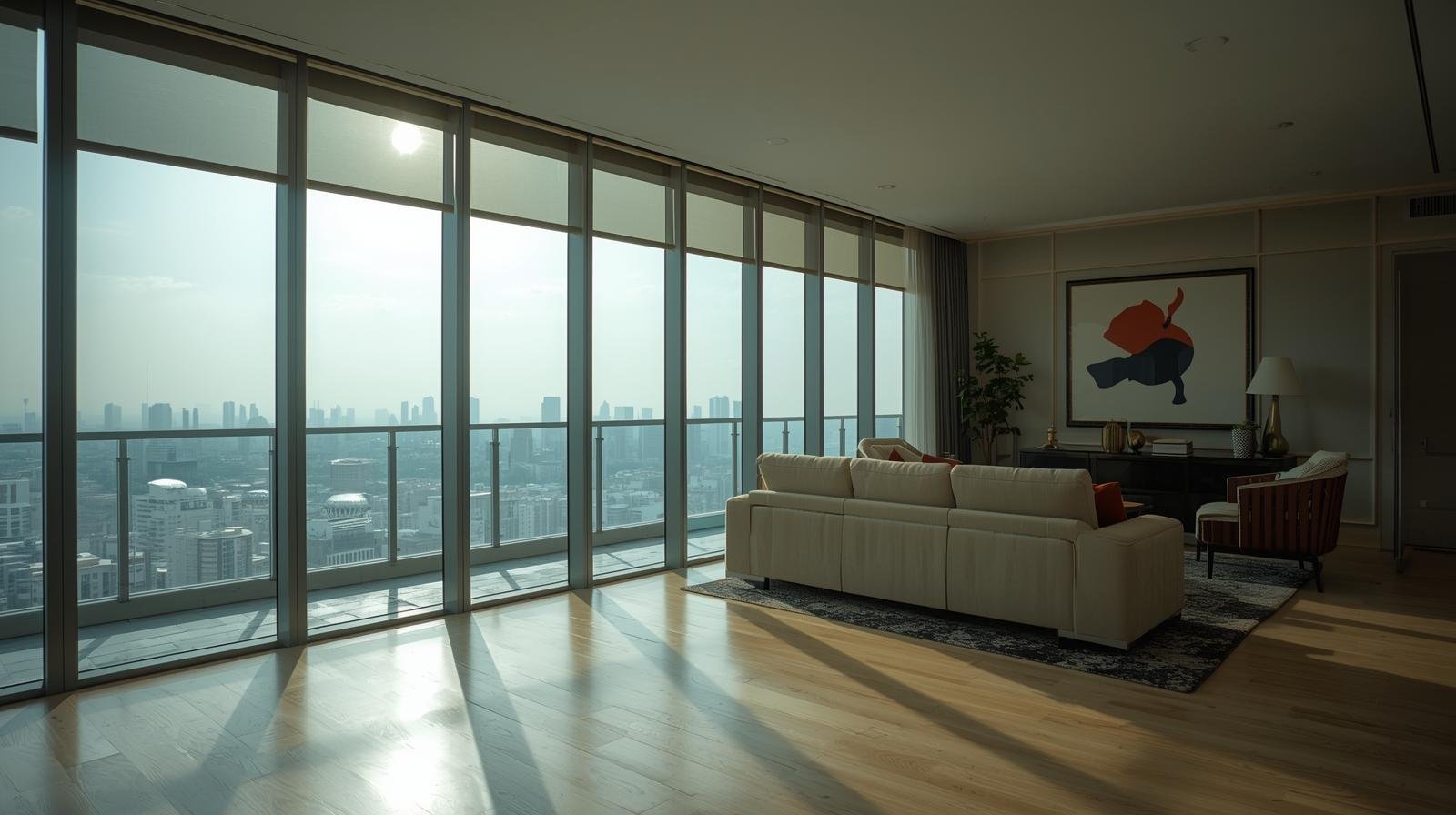 Hyderabad apartment balcony glass protected with window films for privacy and heat control