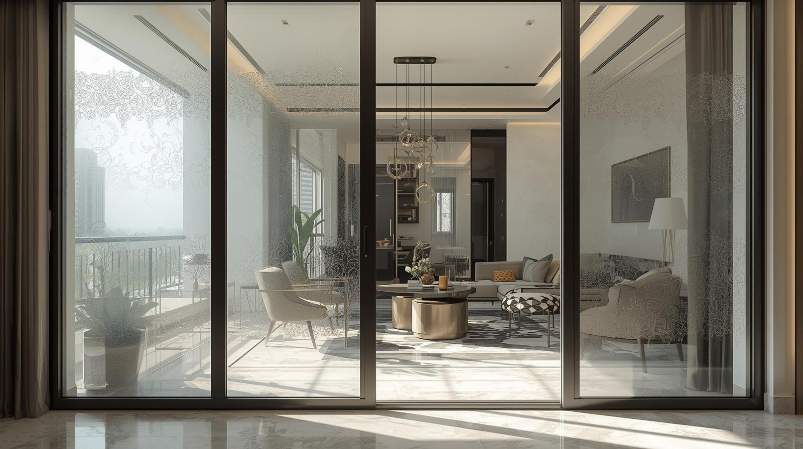 Decorative window film design on office glass partitions in Bangalore