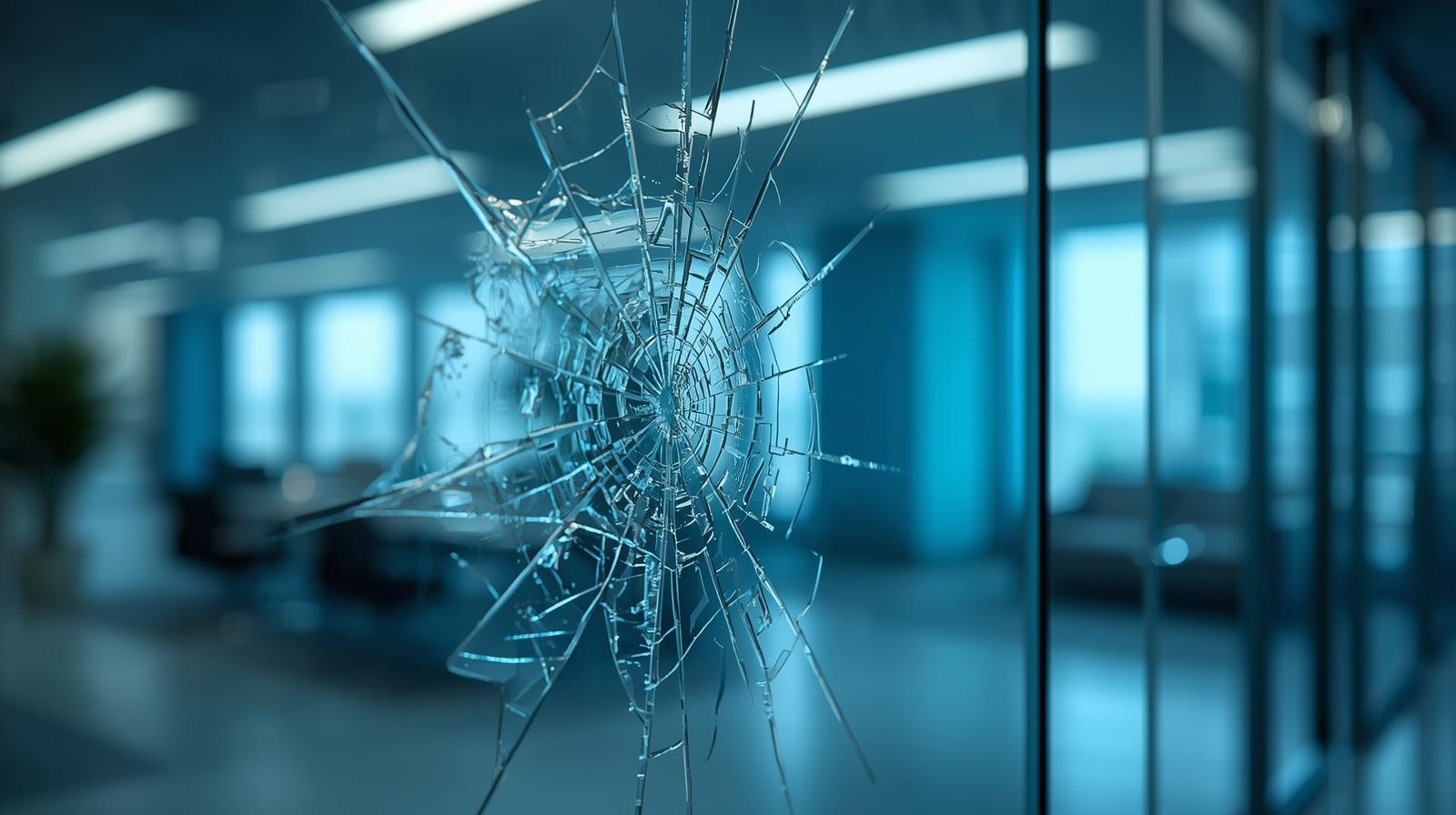 Solar Gard Armorcoat safety film concept showing glass shard retention