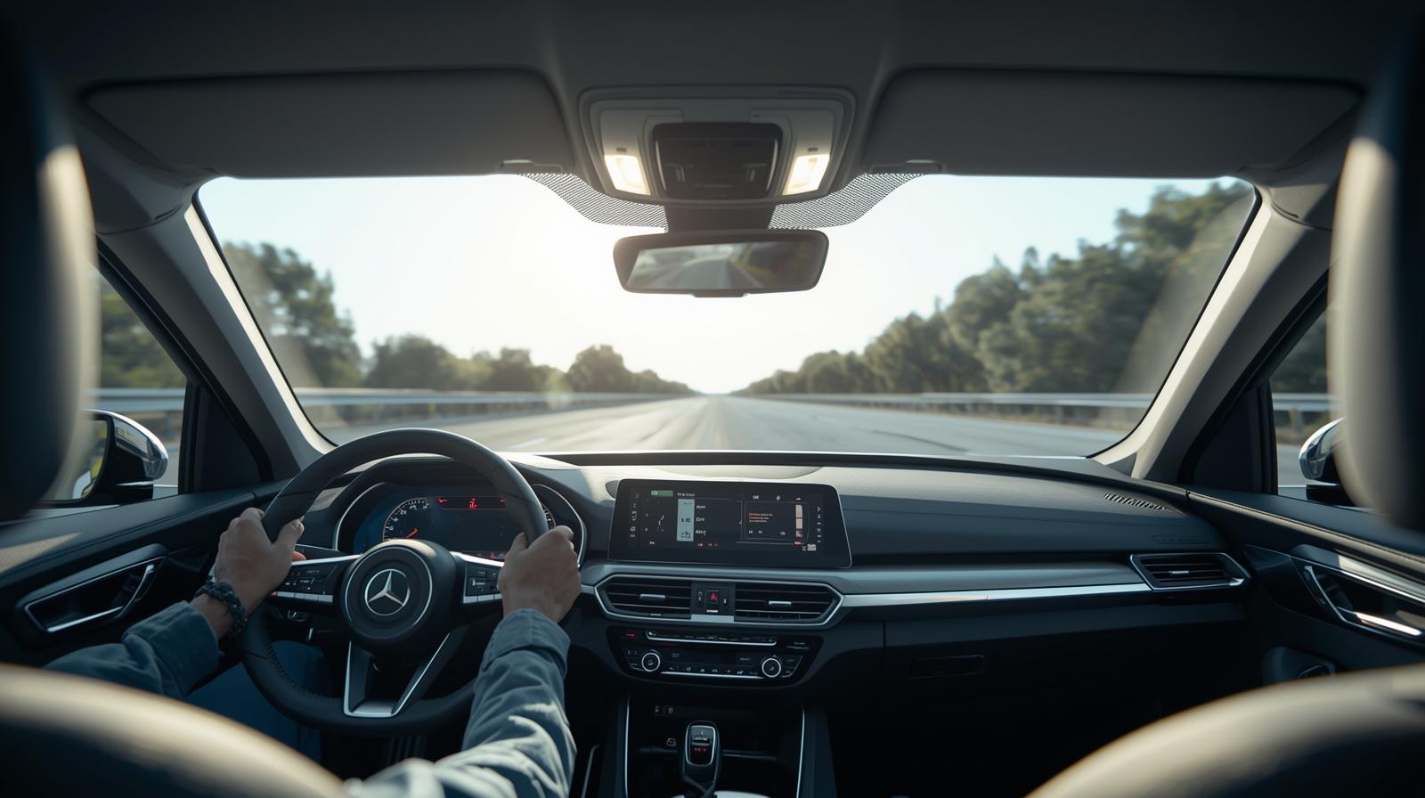 Crystal clear windshield view with AUR 70 light shade sun film