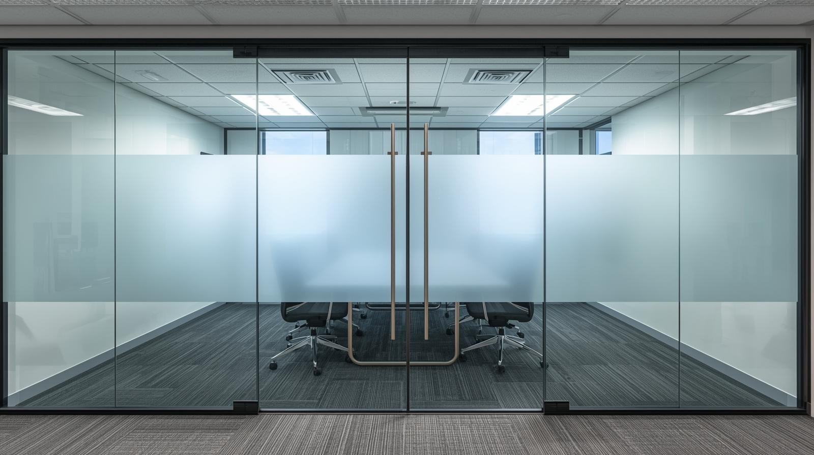 Bangalore office conference room with glass walls for privacy film and frosted film installation