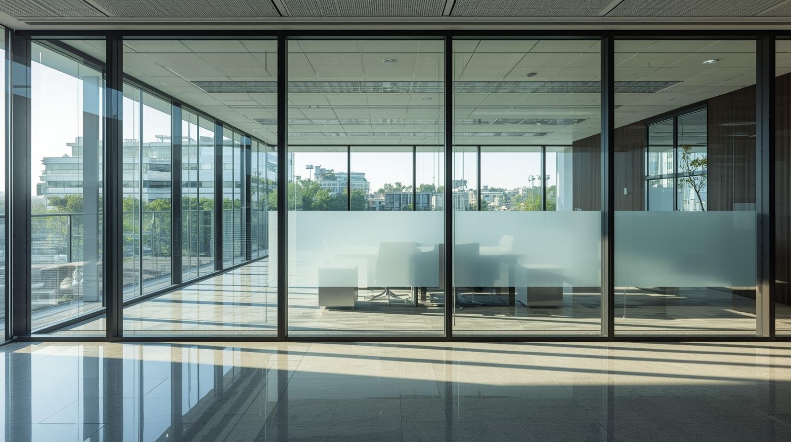 Heat reduction window films installed in Bangalore office