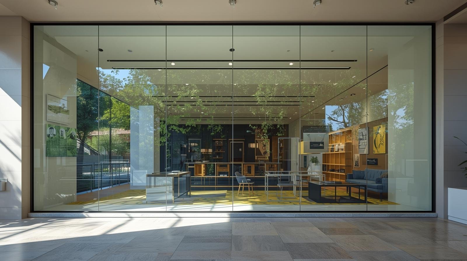 Bangalore retail showroom glass with one-way vision film for daytime privacy