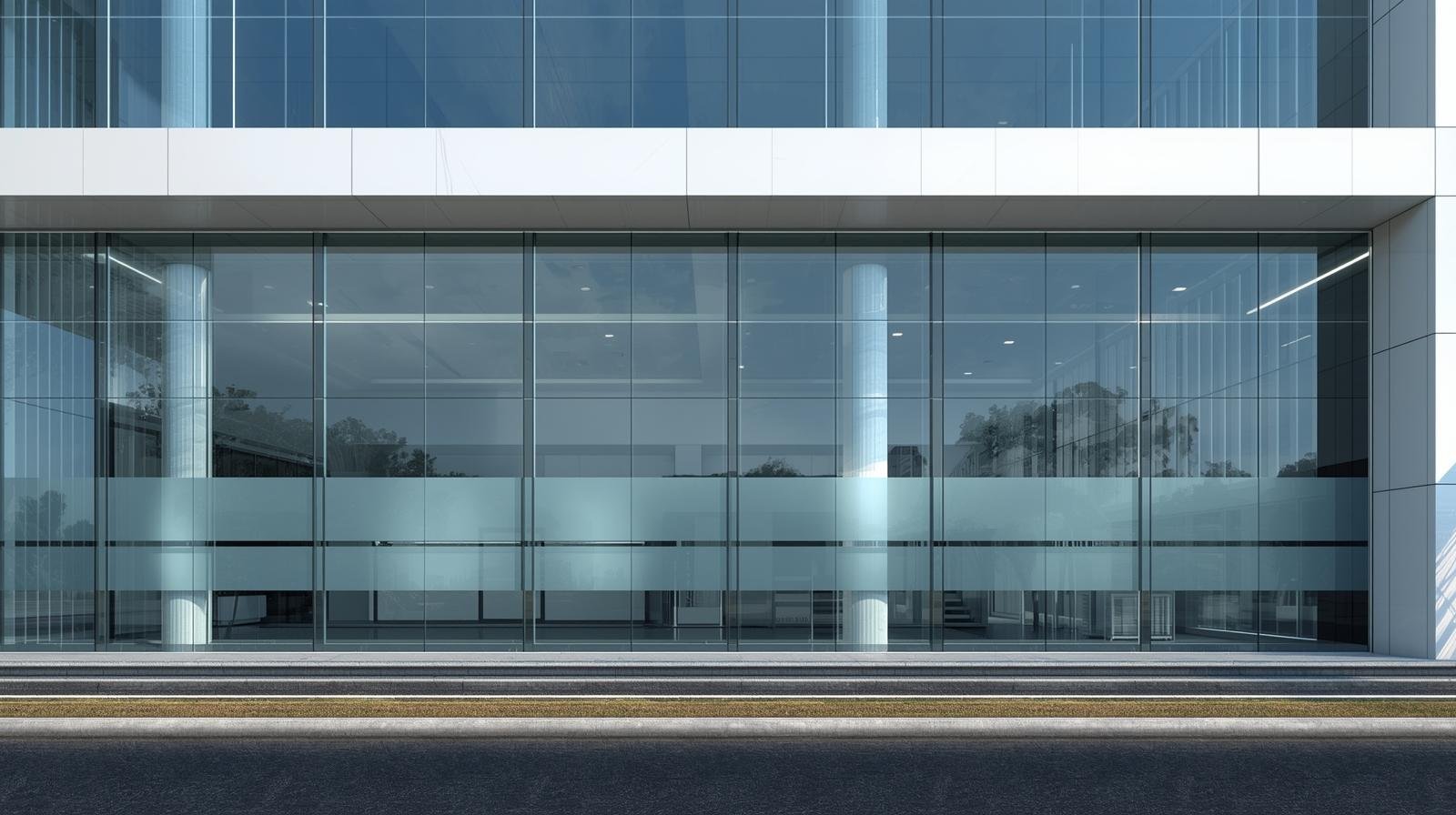 Commercial building with security window film installed