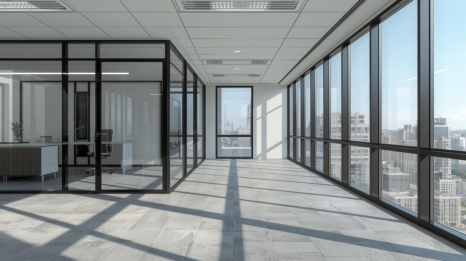 One-way vision window film on office glass cabins and partitions in Chennai and Coimbatore