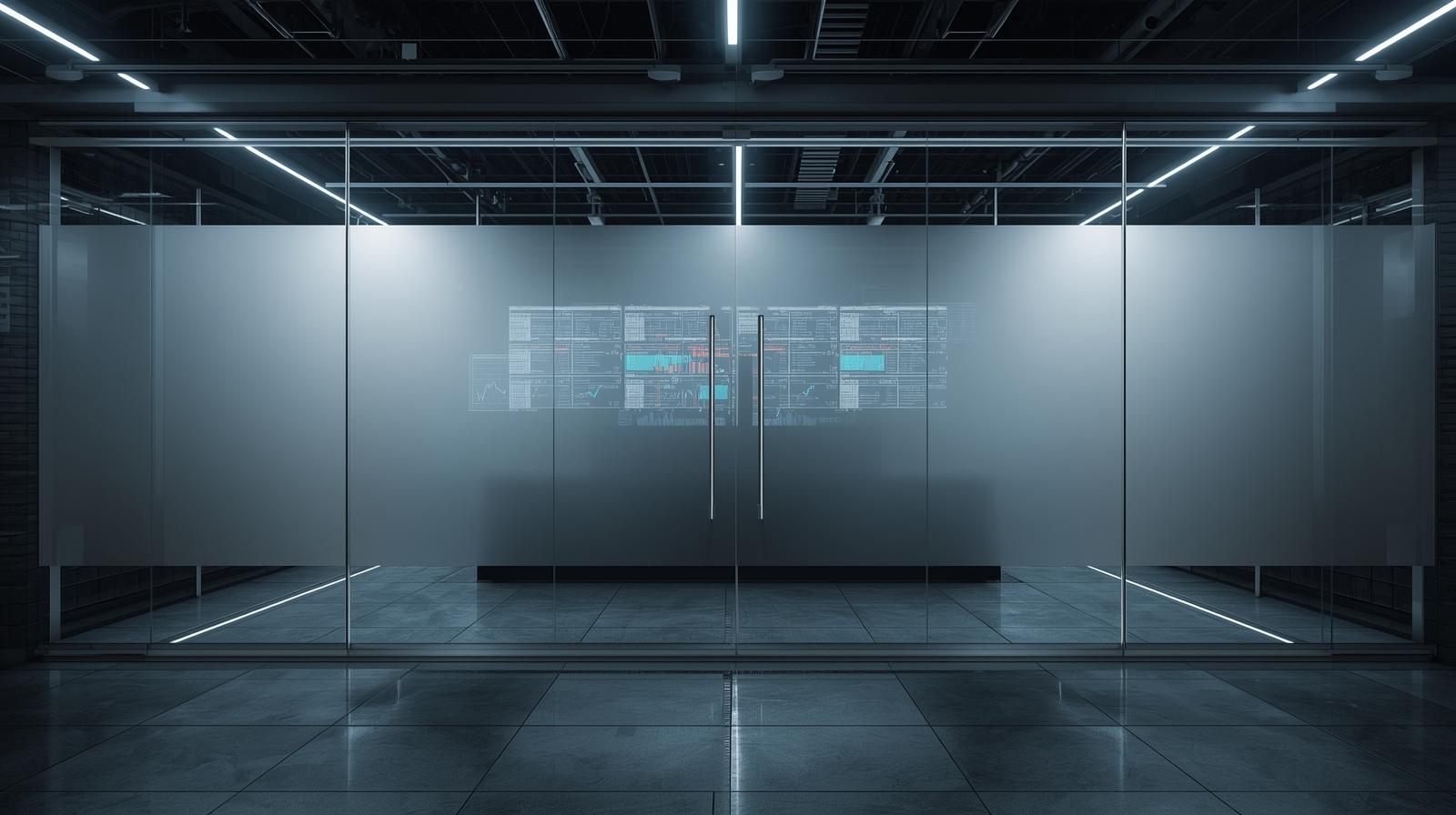 Industrial smart switchable film in control rooms for privacy and visibility control