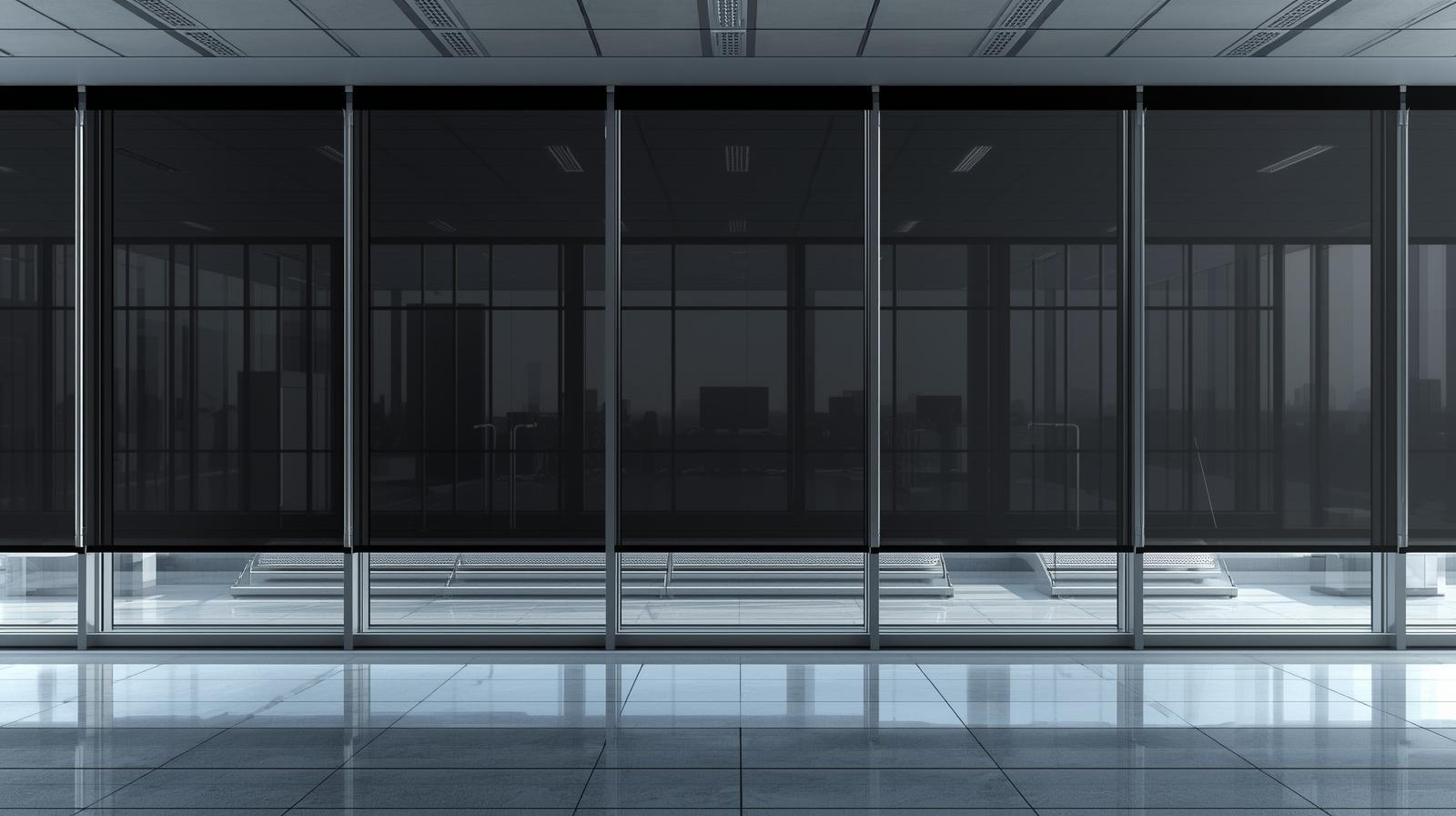 Jet black blackout film for industrial control room windows