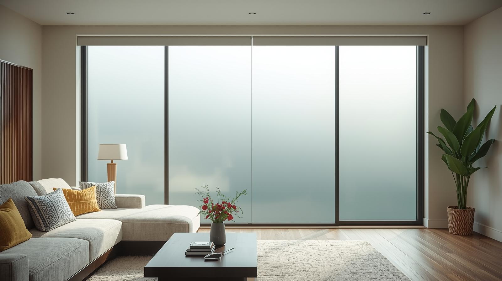 Smart switchable film for glass - clear to opaque privacy