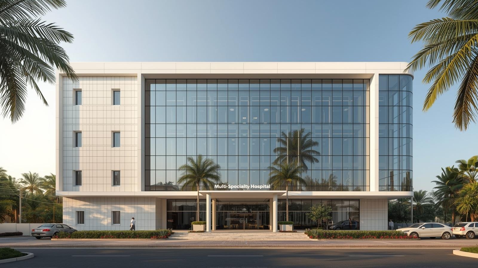 Modern multi-specialty hospital building in Chennai
